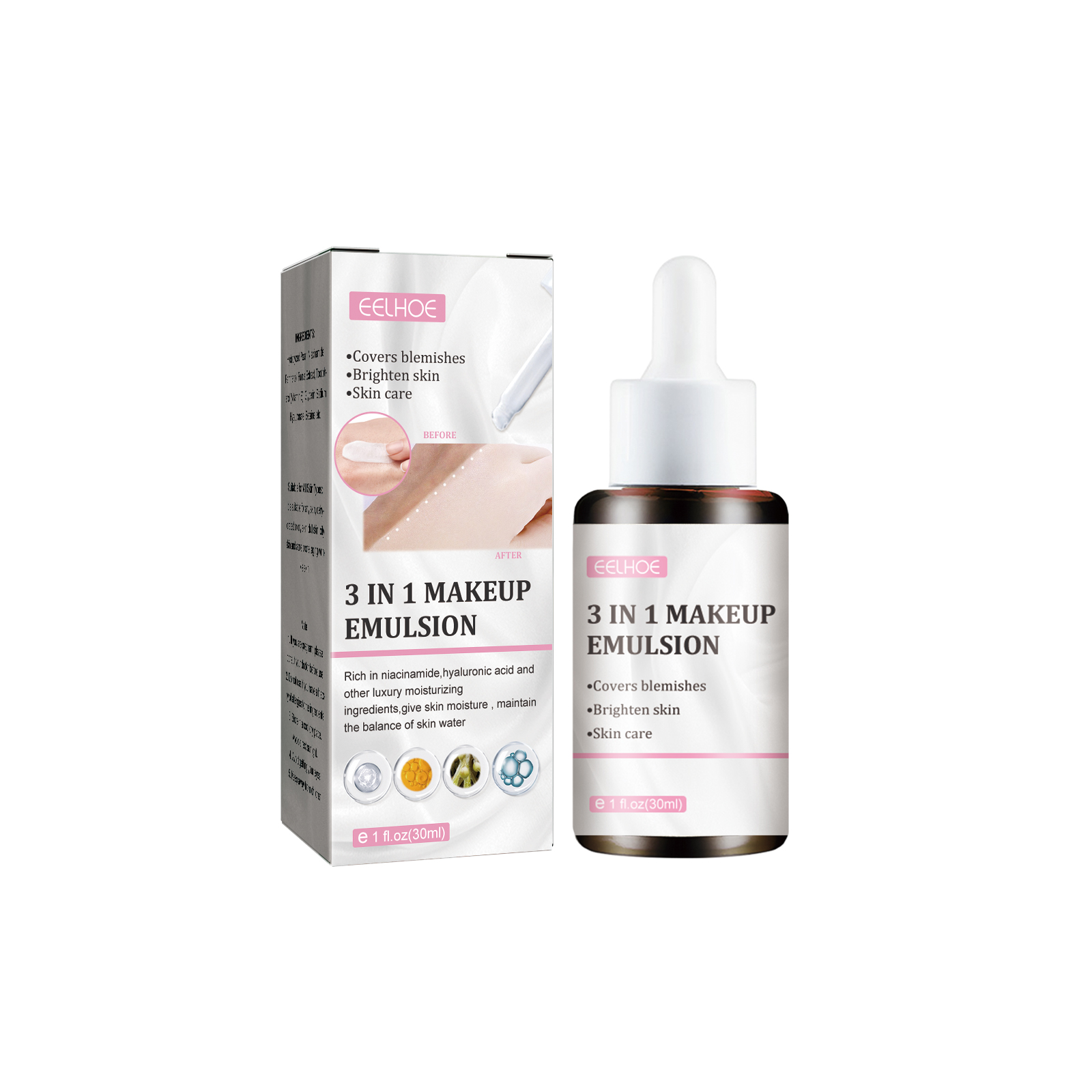 3-In-1 No Makeup Cream Bare Base No Fake White Moisturizing Beauty