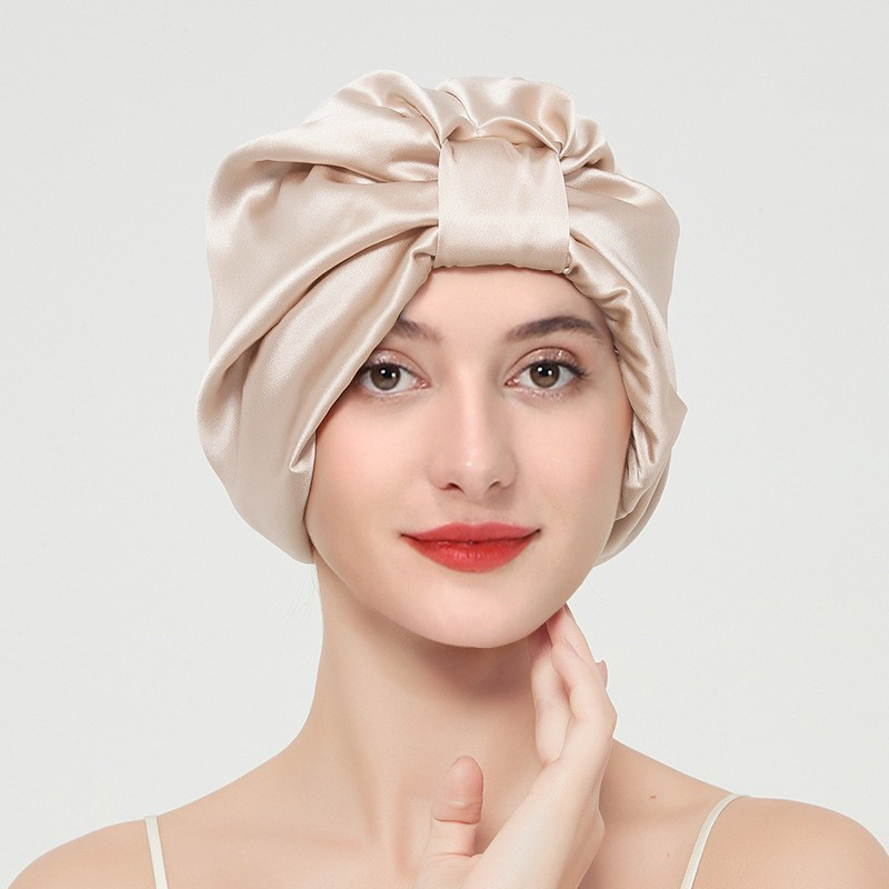 Double Layer Elastic Simulation Silk Makeup Satin Knotted Hair Care Home