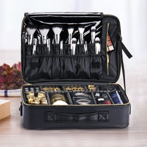 PU Portable Zipper Pouch Leather Makeup Organizer Waterproof Zipper