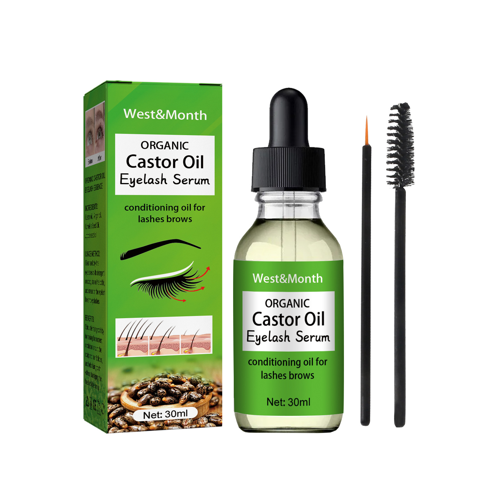 Castor Oil Mascara Mild And Easy Makeup Natural Curling Black Beautiful