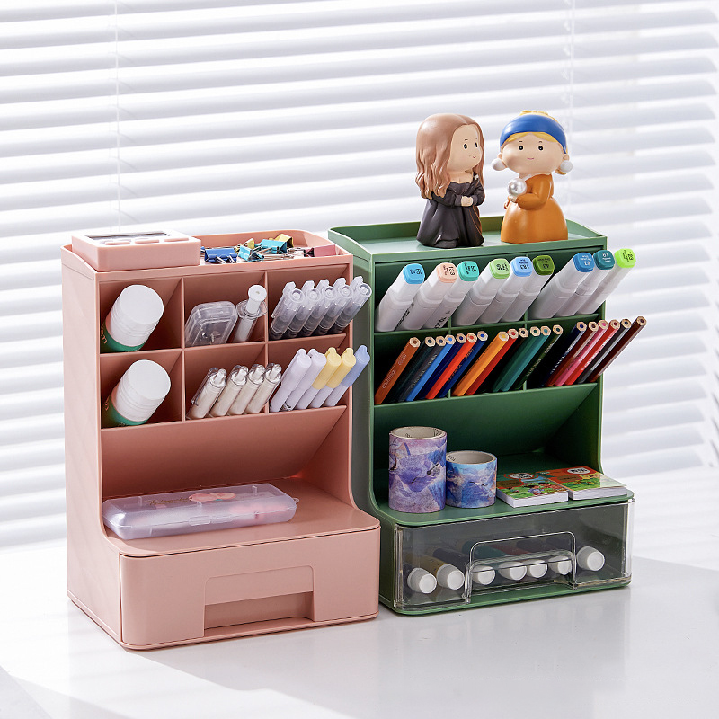Desktop Storage Box Ins Oblique Insertion Pen Container Office