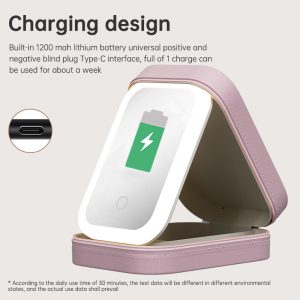 Multi-purpose Portable LED Makeup Mirror Travel Storage Box Smart Touch