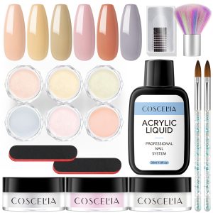 COSCELIA 9 Color Crystal Color Powder 30Ml Crystal Liquid Manicure Tool