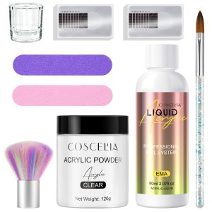 COSCELIA 120g Crystal Powder 80Ml Crystal Liquid Manicure Extension Nail