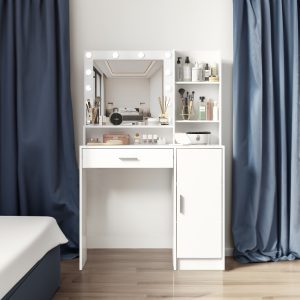Makeup Vanity Desk With Mirror & Light