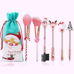 Christmas Makeup Brushes Set Soft Synthetic Hair Eyeliner Foundation