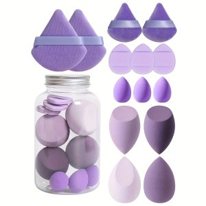14 Pcs Purple Pink Black Makeup Sponge Triangle Blender Sponges Powder