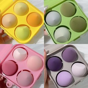 4PCS Water Drop Makeup Sponge Puff Blending Facial Foundation Powder