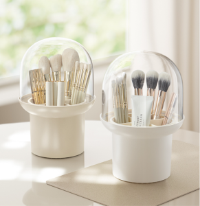 Fashionable And Creative Desktop Dustproof Compartment Makeup Brush